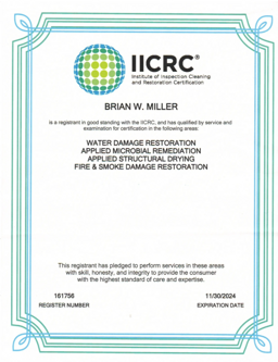 IICRC Fire and Smoke Restoration Technician certification